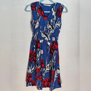 Wayward‎ Fancies by eshakti blue floral smocked waist mini dress size xs 2